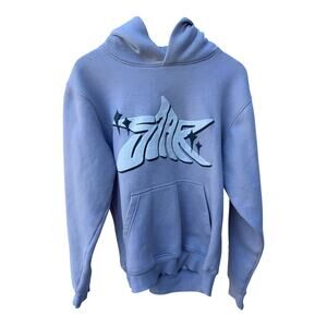 Star Gray Hoodies & Sweatshirts Enta Light Blue Graphic Pullover Hoodie Small